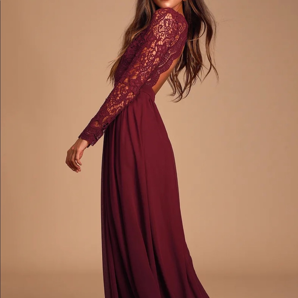 Maroon New with tags long sleeve formal dress